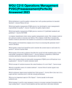 WGU C215 Operations Management  PVDC(Preassessment)Perfectly  Answered 202WGU C215 Operations Management PVDC(PreasWGU C215 Operations Management PVDC(Preassessment)Perfectly Answered 2023sessment)Perfectly Answered 2023