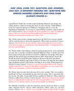 AHIP ,FINAL ,EXAM ,TEST ,QUESTIONS ,AND ,ANSWERS  ,2022-2024 (5 DIFFERENT VERSIONS 500+ QUESTIONS AND  VERIFIED ANSWERS) COMPLETE AHIP FINAL EXAM  |ALREADY GRADED A+