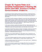 Chapter 38: Hygiene Potter et al: Canadian Fundamentals of Nursing, 6th Edition 2024-2025. Question & Verified, Correct Answers. Graded A+. 
