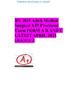 ATI RN ADULT MEDICAL SURGICAL PROCTORED  EXAM 2019 ACTUAL QUESTIONS WITH  SOLUTIONS/A+ GRADE