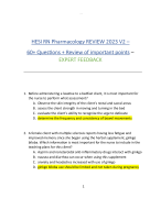 A RELIAS RN PHARMACOLOGY ACTUAL EXAM  WITH CORRECT SOLUTIONS 2023-2024 