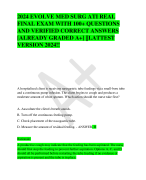 2024 EVOLVE MED SURG ATI REAL  FINAL EXAM WITH 100+ QUESTIONS AND VERIFIED CORRECT ANSWERS [ALREADY GRADED A+] ||LATTEST  VERSION 2024!!