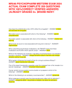 NR546 PSYCHOPHARM MIDTERM EXAM 2024  ACTUAL EXAM COMPLETE 200 QUESTIONS  WITH 100%CORRECT VERIFIED ANSWERS |ALREADY GRADED A+ |BRAND NEW!!