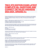 TNCC 9TH EDITION EXAM LATEST COMPLETE 80+ QUESTIONS AND CORRECT DETAILED ANSWERS 2023-2024. GRADED A