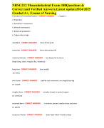 NRSG212 Musculoskeletal Exam 180Questions & Correct and Verified Answers.Latest update2024/2025 Graded A+, Exams of Nursing