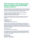 TNCC 9th Edition TNP. Questions with Correct, Verified Answers 2024-2025. Already Graded A+. 