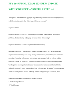 PSY 6645 FINAL EXAM 2024 NEW UPDATE WITH CORRECT ANSWERS RATED A+