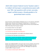 2024-2025 newest Federal Income Taxation week 14, midterm & final exam| comprehensive exams with over 700+ real questions with correct, accurate, expert verified answers. Already graded a+ for guaranteed exam success. 