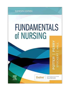 Test Bank for Fundamentals of Nursing The Art and Science of Person-Centered Care 10th Edition By Carol R Taylor Pamela Lynn Jennifer Bartlett (2023/2024) | Chapter 1-47 | Complete Questions and Verified Answers A+