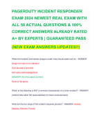 PAGERDUTY INCIDENT RESPONDER EXAM 2024 NEWEST REAL EXAM WITH ALL 50 ACTUAL QUESTIONS & 100% CORRECT ANSWERS ALREADY RATED A+ BY EXPERTS | GUARANTEED PASS  (NEW EXAM ANSWERS UPDATES!!)