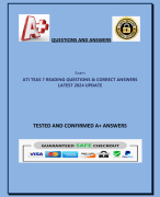 ATI TEAS 7 READING QUESTIONS & CORRECT ANSWERS  LATEST 2024 UPDATE