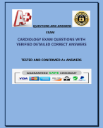 CARDIOLOGY EXAM QUESTIONS WITH  VERIFIED DETAILED CORRECT ANSWERS