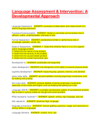 Language Assessment & Intervention; A Developmental Approach