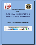 ENPC EXAM 100 QUESTIONS &  ANSWERS LATEST 2024 