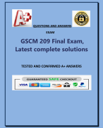 GSCM 209 Final Exam,  Latest complete solutions