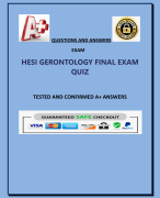 HESI GERONTOLOGY FINAL EXAM  QUIZ