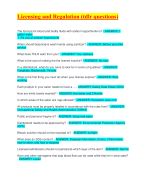 Licensing and Regulation (tdlr questions)