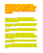 Maryland Pharmacy Law Chapter 6: Long Term Care (LTC), Assisted Living, Group Homes, and Portable Drug Kits for Licensed Home Health Agencies & Hospices