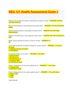  NSG 121 Health Assessment Exam 3