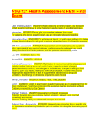 NSG 121 Health Assessment HESI Final Exam