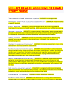 NSG-121 HEALTH ASSESSMENT EXAM I STUDY GUIDE