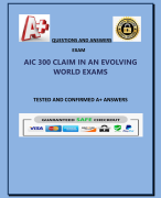 AIC 300 CLAIM IN AN EVOLVING  WORLD EXAMS
