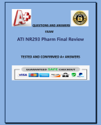 ATI NR293 Pharm Final Review