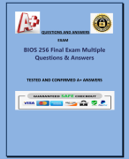 BIOS 256 Final Exam Multiple  Questions & Answers