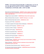 PMH-C (Perinatal Mental Health Certification) ACTUAL  EXAM 200 QUESTIONS WITH CORRECT EXPERT  VERIFIED ANSWERS 100% TOP SCORE