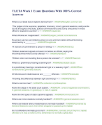 TLETA Week 1 Exam Questions With 100% Correct  Answers