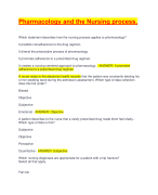 Pharmacology and the Nursing process,