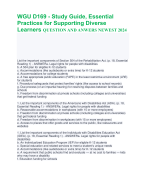 WGU D169 - Study Guide, Essential  Practices for Supporting Diverse  Learners QUESTION AND ANWERS NEWEST 2024