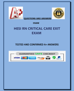 HESI RN CRITICAL CARE EXIT  EXAM