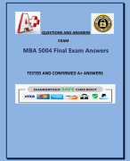 MBA 5004 Final Exam Answers