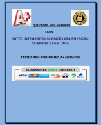 MTTC INTEGRATED SCIENCES 094 PHYSICAL  SCIENCES EXAM 2024