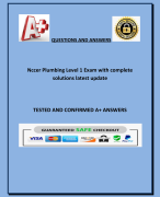 Nccer Plumbing Level 1 Exam with complete  solutions latest update