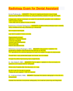 Radiology Exam for Dental Assistant