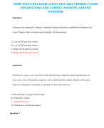 NRNP 6560 FINAL EXAM LATEST 2023-2024 VERSION 2 EXAM 100 QUESTIONS AND CORRECT ANSWERS (VERIFIED ANSWERS)