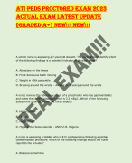 ATI PEDS PROCTORED EXAM 2023  ACTUAL EXAM LATEST UPDATE   NEW!!! NEW!!! 