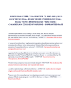 NR503 FINAL EXAM (120+PRACTICE QS AND ANS ) 2023- 2024/ NR 503 FINAL EXAM/ NR503 EPIDEMIOLOGY FINAL  EXAM/ NR 503 EPIDEMIOLOGY FINAL EXAM |  CHAMBERLAIN COLLEGE OF NURSING –GUARANTEED PASS