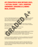 ATI PEDIATRICS NGN RETAKE 2023,  // ACTUAL EXAM // 100% VERIFIED  ANSWERS//  NEW!!! REAL EXAM!!!