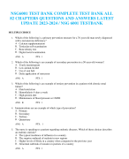 NSG6001 TEST BANK COMPLETE TEST BANK ALL 82 CHAPTERS QUESTIONS AND ANSWERS LATEST UPDATE 2023-2024 / NSG 6001 TESTBANK