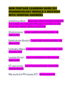 NEWPORTAGE LEARNING NURS 251  PHARMACOLOGY MODULE 22023/2024  WITH VERIFIEDANSWERS