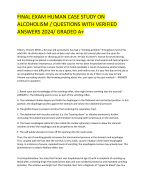 FINAL EXAM HUMAN CASE STUDY ON  ALCOHOLISM / QUESTIONS WITH VERIFIED  ANSWERS 2024/ GRADED A+