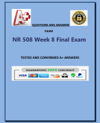 NR 508 Week 8 Final Exam