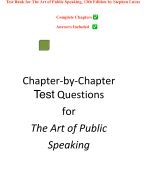 Test Bank for The Art of Public Speaking 13th Edition by Stephen Lucas