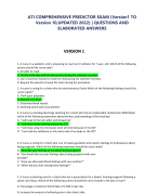 ATI COMPREHENSIVE PREDICTOR EXAM (Version1 TO  Version 10,UPDATED 2022) | QUESTIONS AND ELABORATED ANSWERS