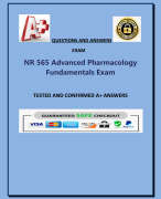 NR 565 Advanced Pharmacology  Fundamentals Exam