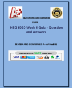 NSG 6020 Week 6 Quiz - Question  and Answers