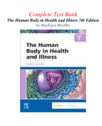 Complete Test Bank The Human Body in Health and Illness 7th Edition by Barbara Herlihy